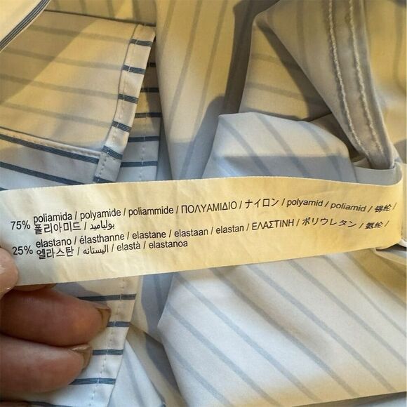 Zara Men’s Slim Fit Striped Long Sleeve Button-Up Shirt Blue Size XL - Picture 9 of 11